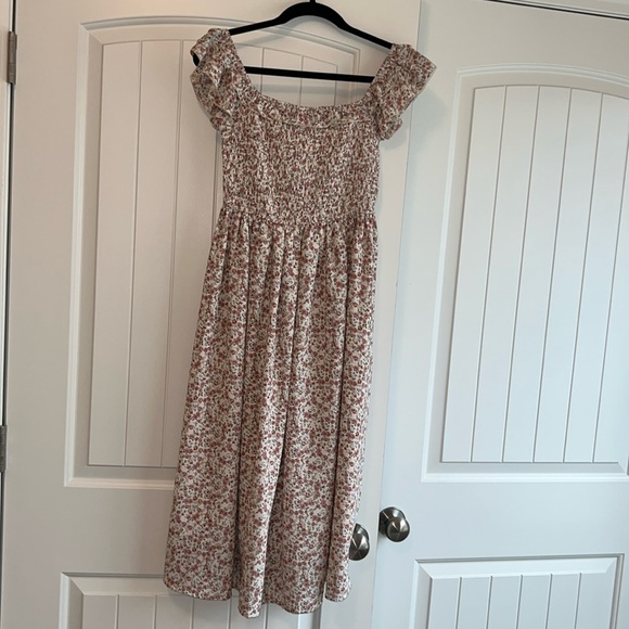 *WORN ONCE* EXLURA Square Neck Floral Midi Dress - Picture 2 of 5